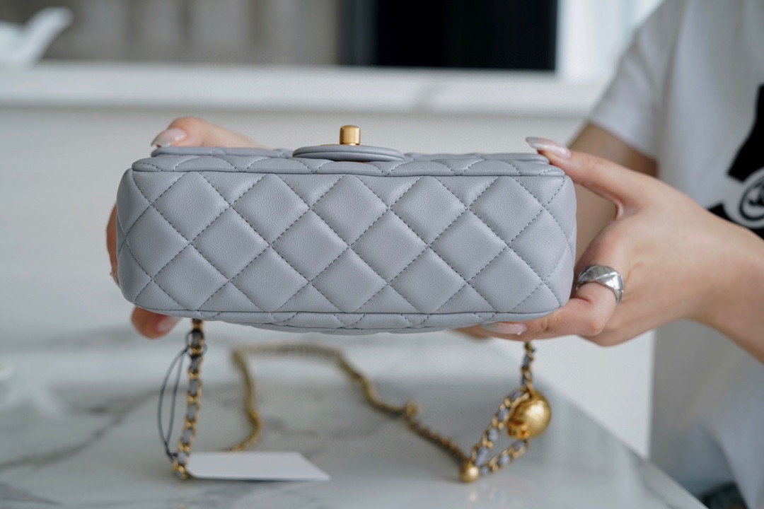 Chanel CF Metal Ball Mini Light Grey