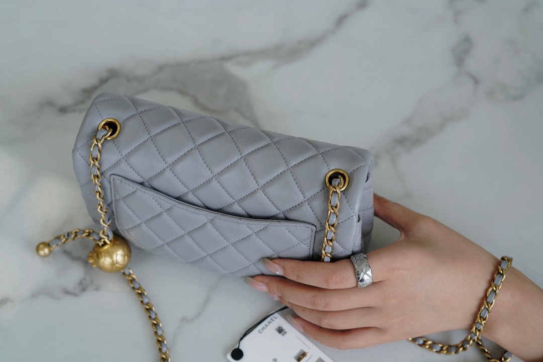 Chanel CF Metal Ball Mini Light Grey