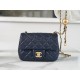 Chanel CF Metal Ball Square Fatty Dark Blue  