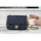 Chanel CF Metal Ball Square Fatty Dark Blue  