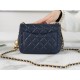 Chanel CF Metal Ball Square Fatty Dark Blue  