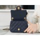 Chanel CF Metal Ball Square Fatty Dark Blue  