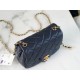 Chanel CF Metal Ball Square Fatty Dark Blue  