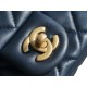 Chanel CF Metal Ball Square Fatty Dark Blue  