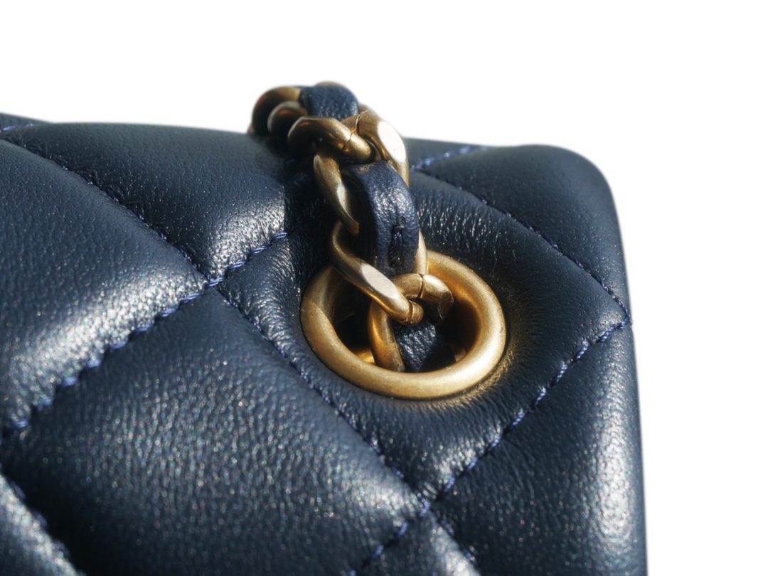 Chanel CF Metal Ball Square Fatty Dark Blue  