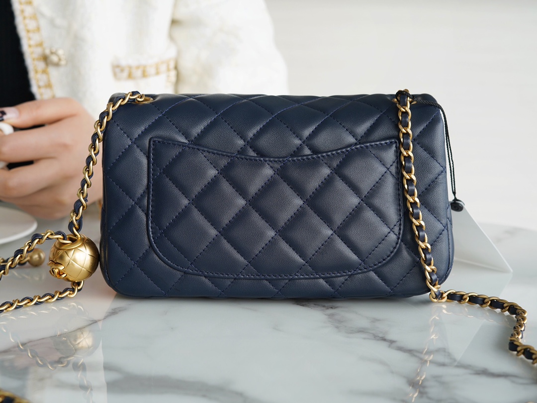 Chanel CF Metal Ball Mini Dark Blue  