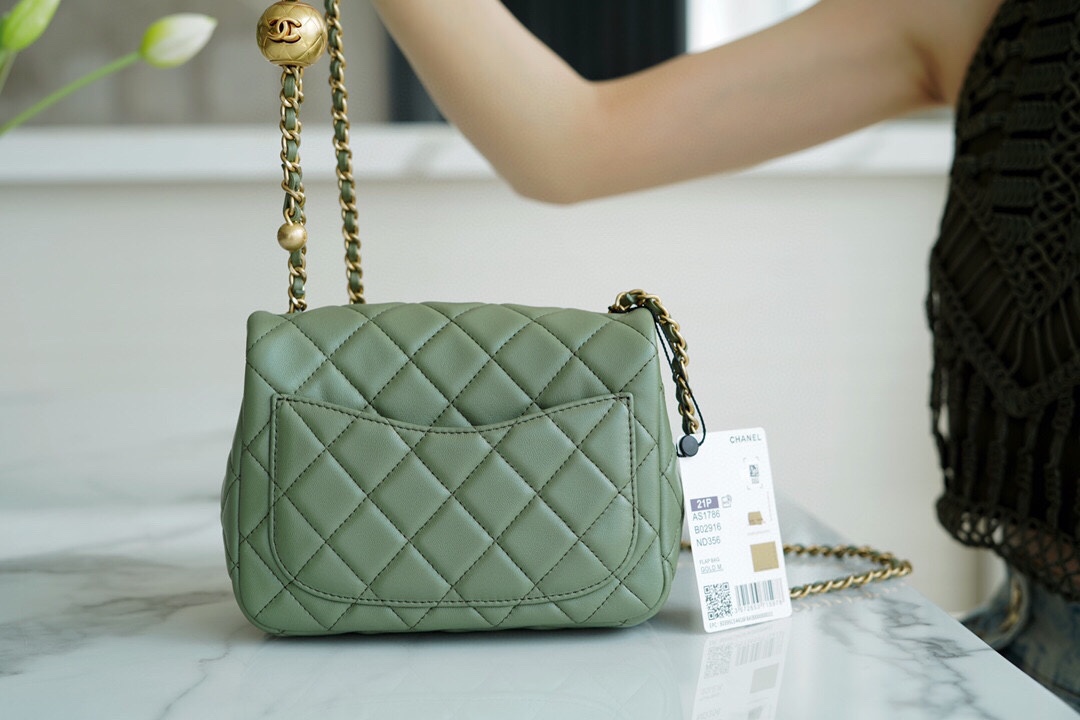 Chanel 22C CF Mini Metal Ball Matcha Green  