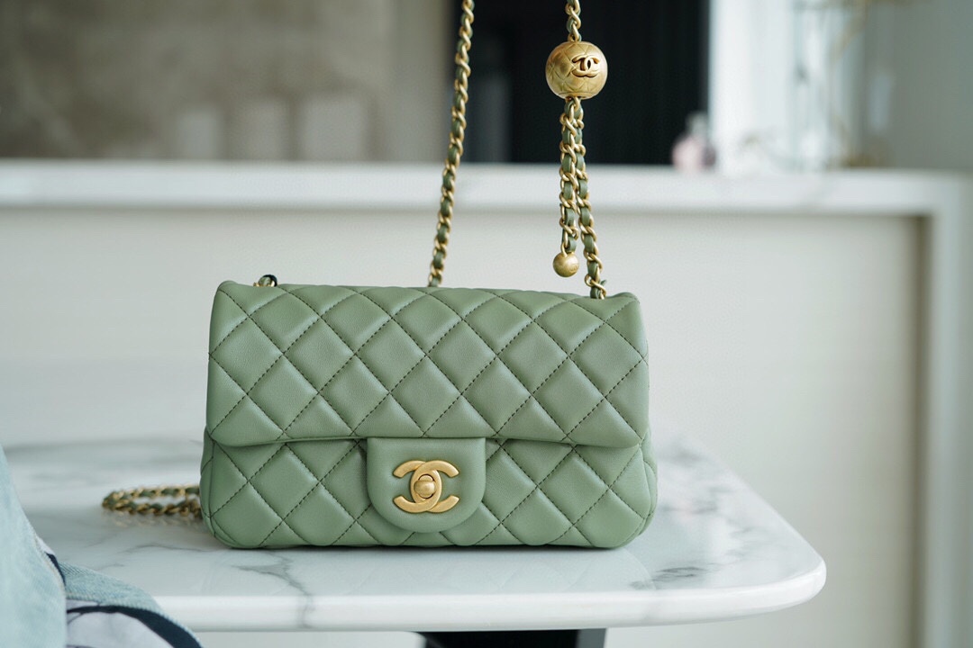 Chanel 22C CF Mini Metal Ball Matcha Green  