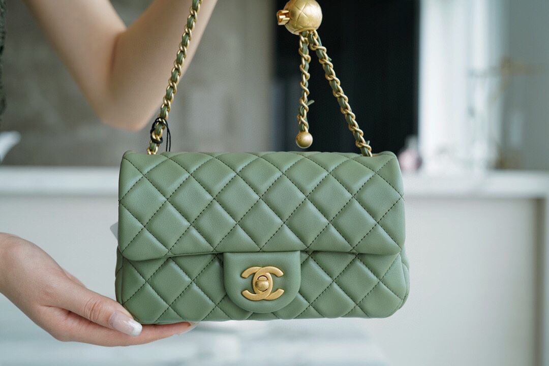 Chanel 22C CF Mini Metal Ball Matcha Green  