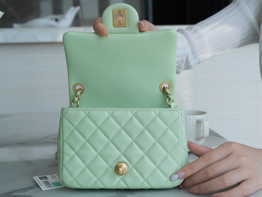 Chanel 22C CF Mini Metal Ball Apple Green  