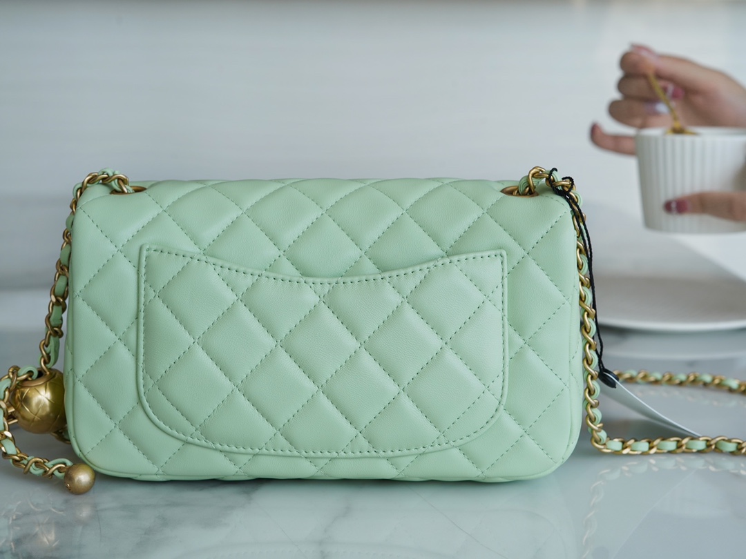 Chanel 22C CF Mini Metal Ball Apple Green  