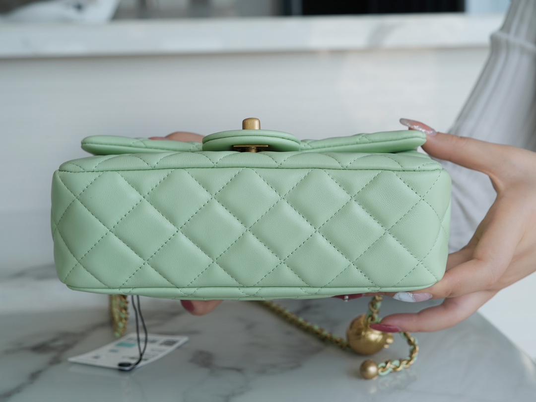 Chanel 22C CF Mini Metal Ball Apple Green  