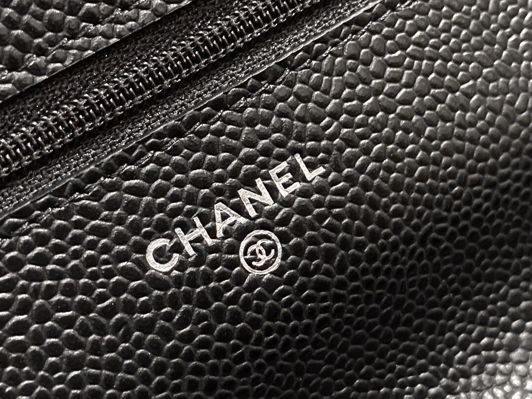 Chanel Entry-Level Classic Fortune Bag Black/Silver Caviar Leather  