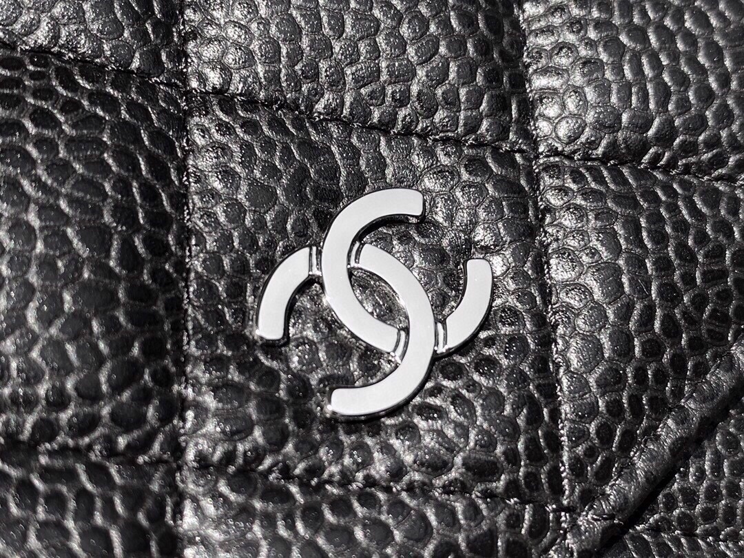 Chanel Entry-Level Classic Fortune Bag Black/Silver Caviar Leather  