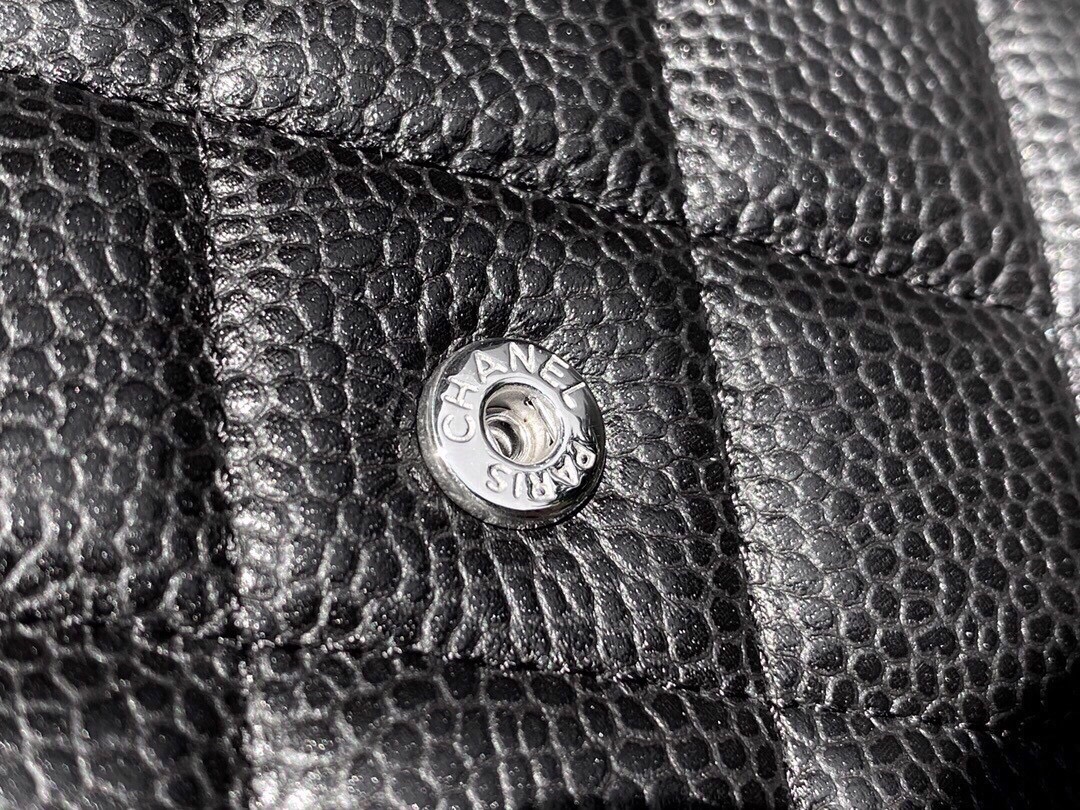 Chanel Entry-Level Classic Fortune Bag Black/Silver Caviar Leather  