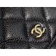 Chanel Entry-Level Classic Fortune Bag Black/Gold Caviar Pebbled Leather  