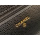 Chanel Entry-Level Classic Fortune Bag Black/Gold Caviar Pebbled Leather  