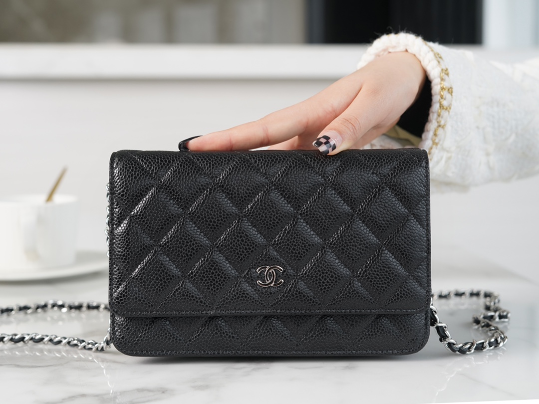 Chanel Fortune Bag Black/Steel Caviar Leather  