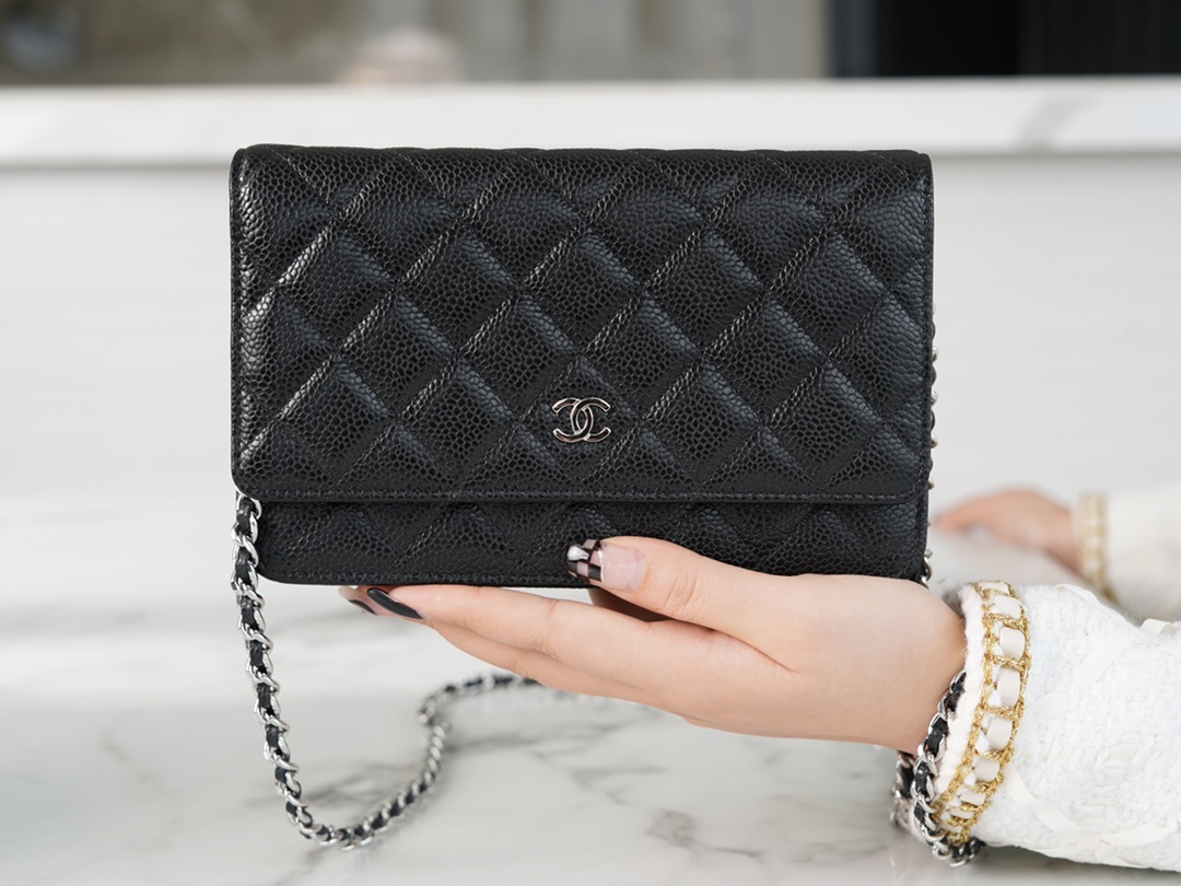 Chanel Fortune Bag Black/Steel Caviar Leather  