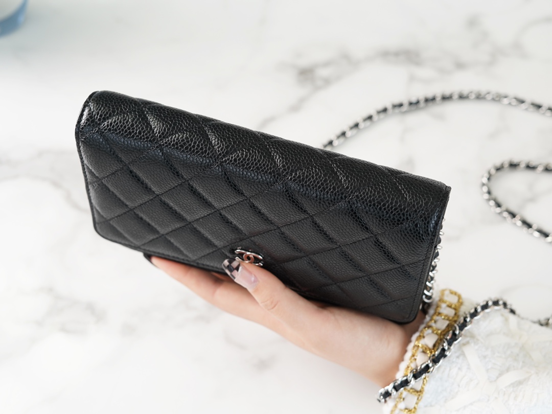 Chanel Fortune Bag Black/Steel Caviar Leather  