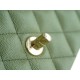 CF Classic Flap | Litchi Grain Leather Medium Grass Green  