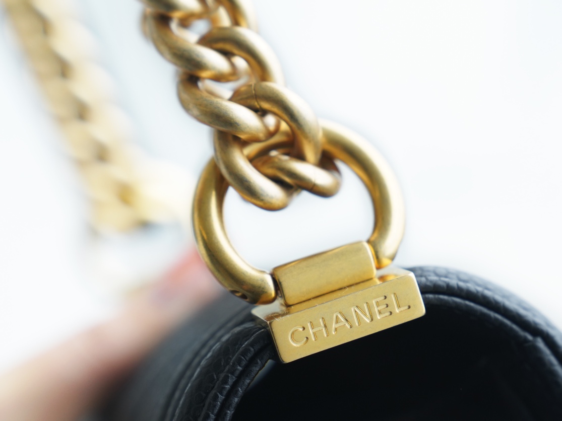 Chanel Leboy Large Ball Pattern Black/Gold Small Caviar Leather  