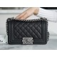 Chanel Leboy Large Ball Pattern Black/Silver Small Caviar Leather  