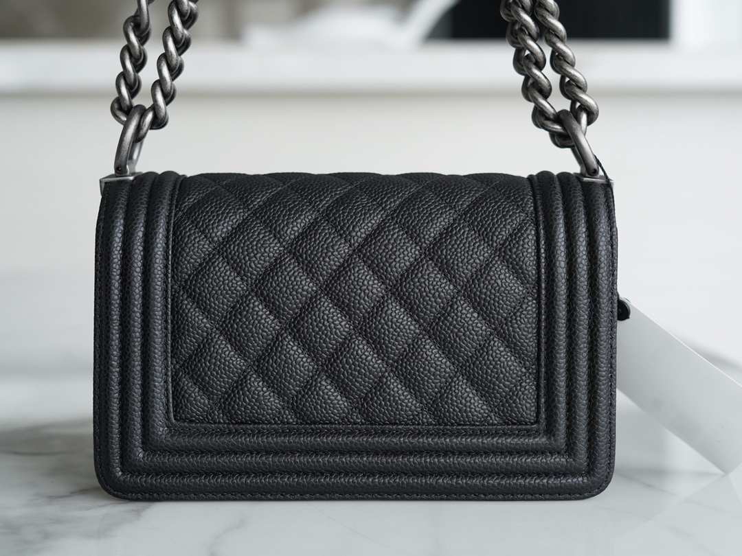 Chanel Leboy Large Ball Pattern Black/Silver Small Caviar Leather  