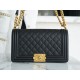 Chanel Leboy Large Ball Pattern Black/Gold Medium Caviar Leather  