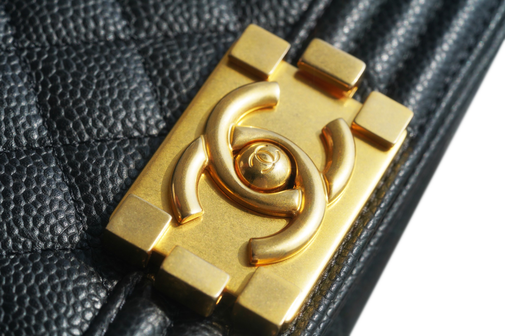 Chanel Leboy Large Ball Pattern Black/Gold Medium Caviar Leather  