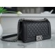 Chanel Leboy Large Ball Pattern Black/Silver Medium Caviar Leather  