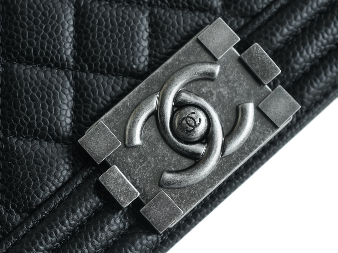 Chanel Leboy Large Ball Pattern Black/Silver Medium Caviar Leather  