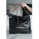 CHANEL 22P 22 Bag Medium Black/White Small Leather  