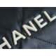 CHANEL 22P 22 Bag Medium Black/White Small Leather  