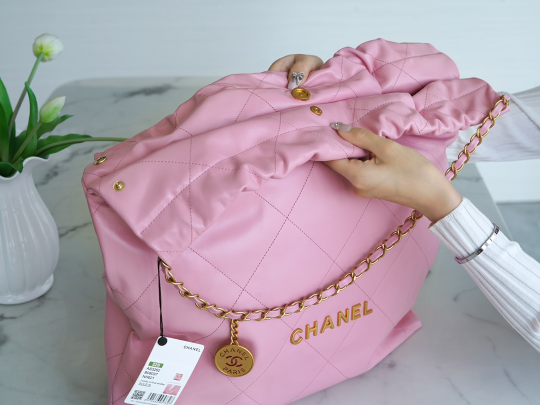 CHANEL 22P 22 Bag Large Sakura Pink  