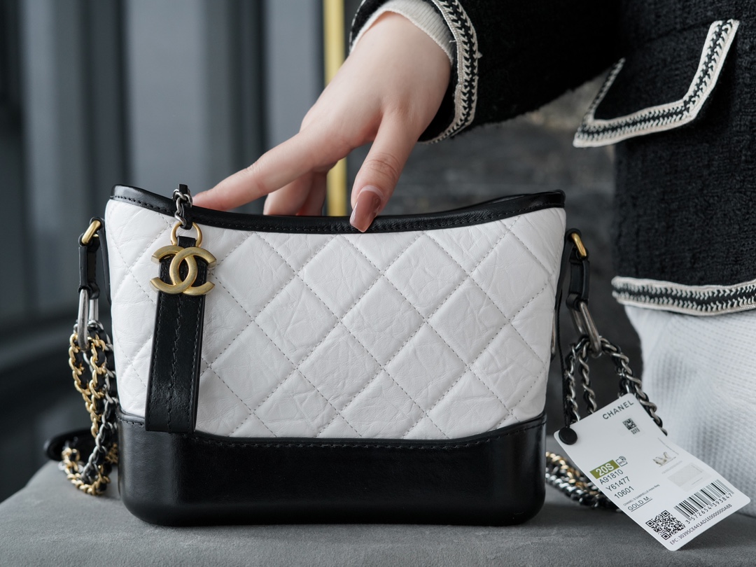 Chanel Gabrielle Classic Flap Black/White Small Calfskin  