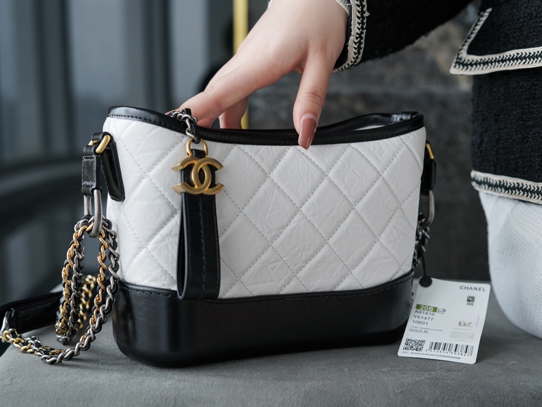 Chanel Gabrielle Classic Flap Black/White Small Calfskin  