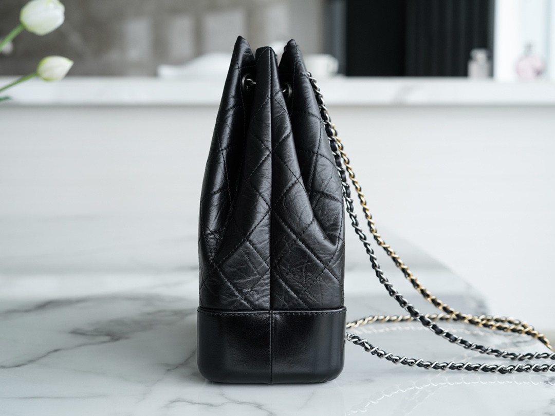 Chanel Gabrielle Backpack Black Large Calfskin  