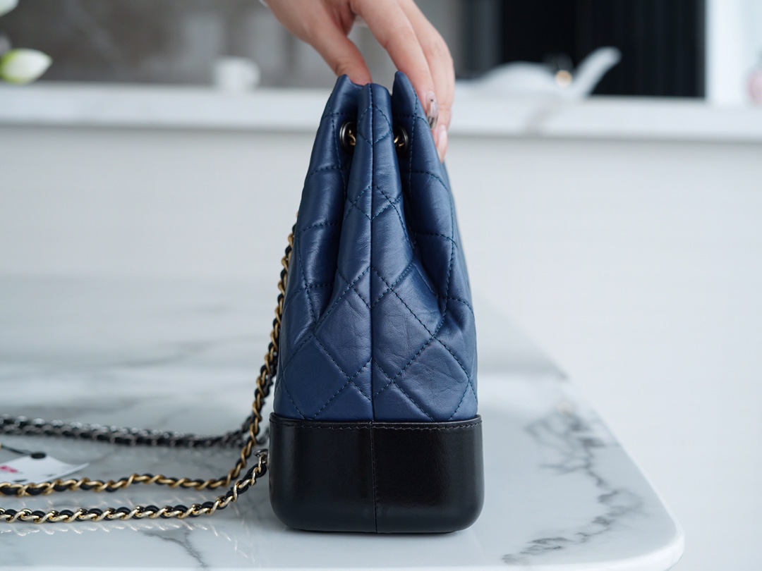 Chanel Gabrielle Backpack Blue/Black Calfskin  