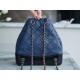 Chanel Gabrielle Backpack Blue/Black Calfskin  