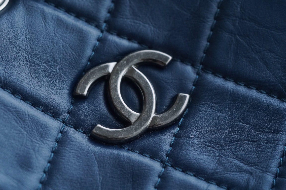 Chanel Gabrielle Backpack Blue/Black Calfskin  