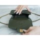 CHANEL 22K Postman Tofu Bag Olive Green Fine Grain Leather  