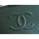 CHANEL 22K Postman Tofu Bag Olive Green Fine Grain Leather  