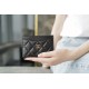 Classic Flap Card Holder Black Lambskin Gold  