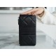 CHAN3L 19 Series Phone Bag Black Gold Goat Leather  