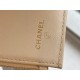 CHANEL 19 Short Wallet Milk Tea Apricot Goat Leather  