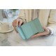 CHANEL 19 Short Wallet Tiffany Blue Goat Leather  