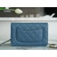 Chanel Wallet (Magnetic Closure) Mist Blue Caviar Leather  