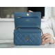 Chanel Wallet (Magnetic Closure) Mist Blue Caviar Leather  