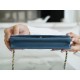 Chanel Wallet (Magnetic Closure) Mist Blue Caviar Leather  